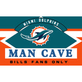 25% SALE OFF Miami Dolphins Man Cave Flag 3x5 Ft