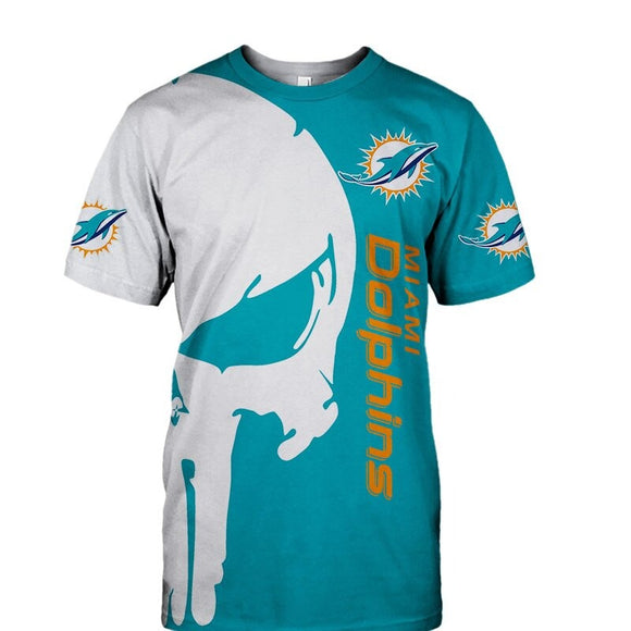 15% OFF Men's Miami Dolphins T Shirt Punisher Skull