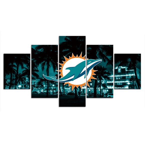 Up To 30% OFF Miami Dolphins Wall Decor Night City Canvas Print