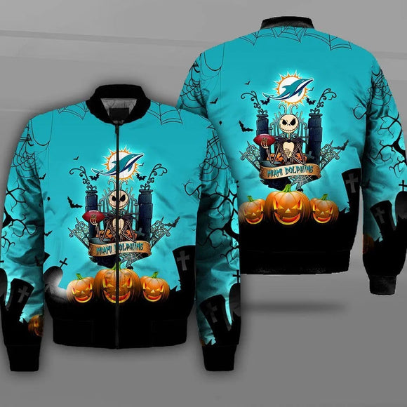 17% OFF Best Selling Miami Dolphins Winter Jacket Jack Skellington 2
