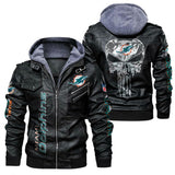 30% OFF Hot Sale Miami Dolphins Winter Jackets Punisher Skull On Back