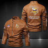 30% OFF Minnesota Vikings Faux Leather Varsity Jacket - Hurry! Offer ends soon