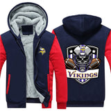 17% OFF Vintage Minnesota Vikings Fleece Jacket Skull For Sale