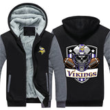 17% OFF Vintage Minnesota Vikings Fleece Jacket Skull For Sale