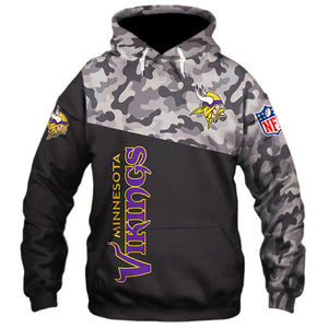 20% OFF Minnesota Vikings Military Hoodie 3D- Limited Time Sale