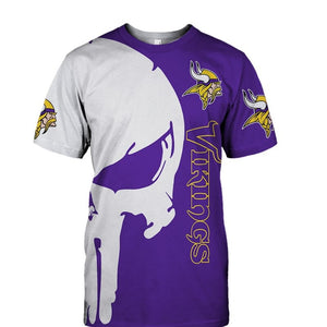 15% OFF Men's Minnesota Vikings T Shirt Punisher Skull