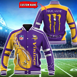 19% OFF Minnesota Vikings Varsity Jackets Monster Energy Custom Name