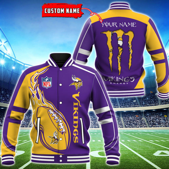19% OFF Minnesota Vikings Varsity Jackets Monster Energy Custom Name