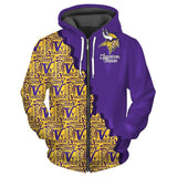 Up To 20% OFF Best Minnesota Vikings Zipper Hoodies Repeat Logo
