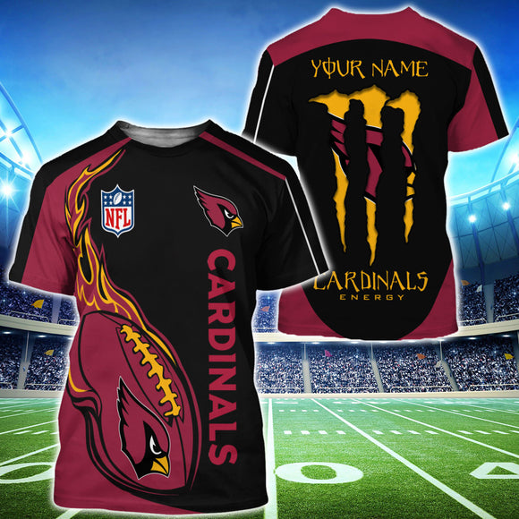 15% OFF Monster Energy Arizona Cardinals T shirt Custom Name For Men
