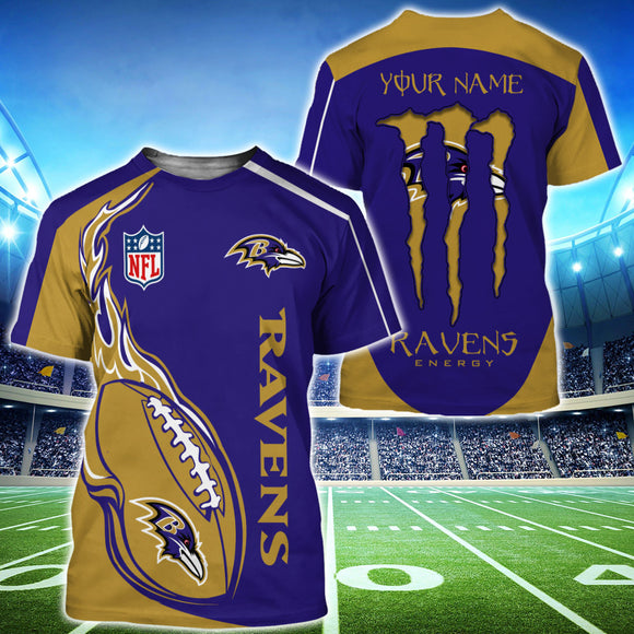 15% OFF Monster Energy Baltimore Ravens T shirt Custom Name For Men