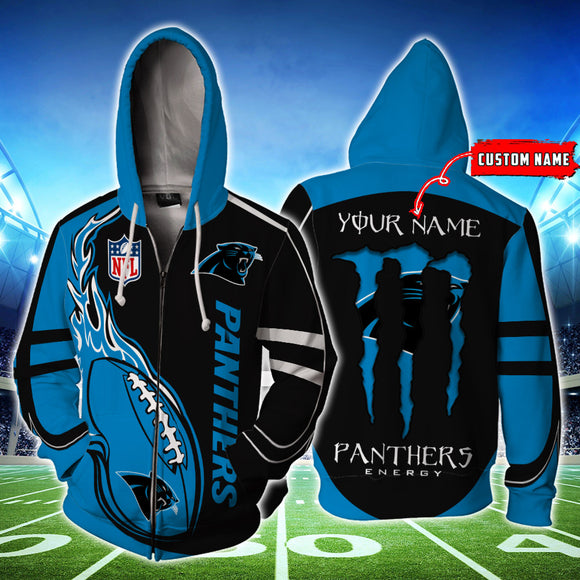 20% OFF Monster Energy Carolina Panthers Zipper Hoodie Custom Name