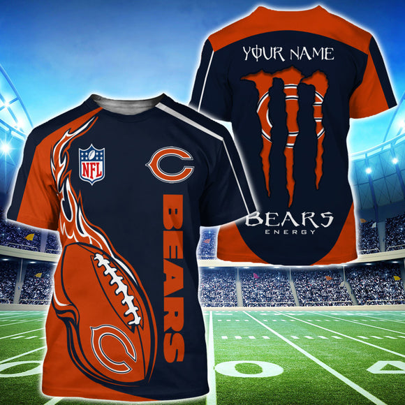 15% OFF Monster Energy Chicago Bears T shirt Custom Name For Men