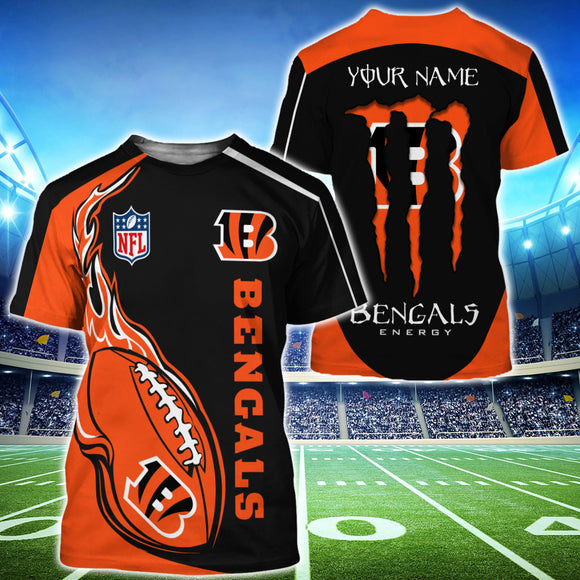 15% OFF Monster Energy Cincinnati Bengals T shirt Custom Name For Men