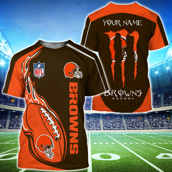 15% OFF Monster Energy Cleveland Browns T shirt Custom Name For Men
