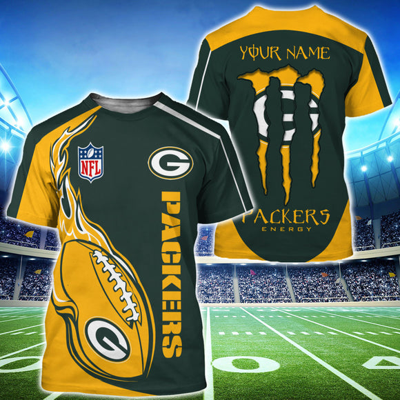 15% OFF Monster Energy Green Bay Packers T shirt Custom Name For Men