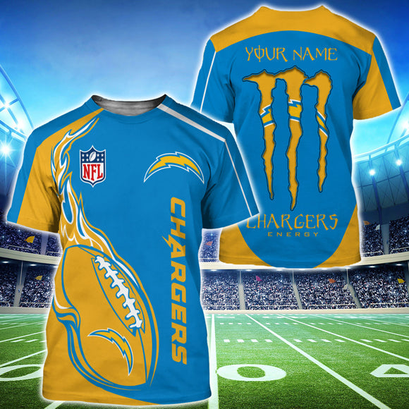 15% OFF Monster Energy Los Angeles Chargers T shirt Custom Name For Men