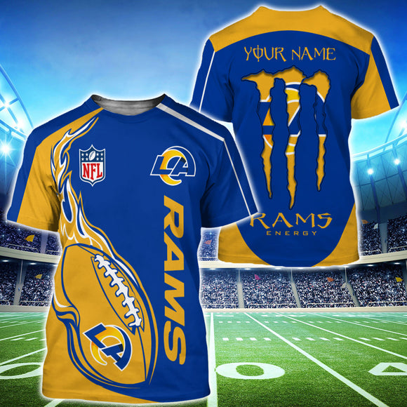 15% OFF Monster Energy Los Angeles Rams T shirt Custom Name For Men