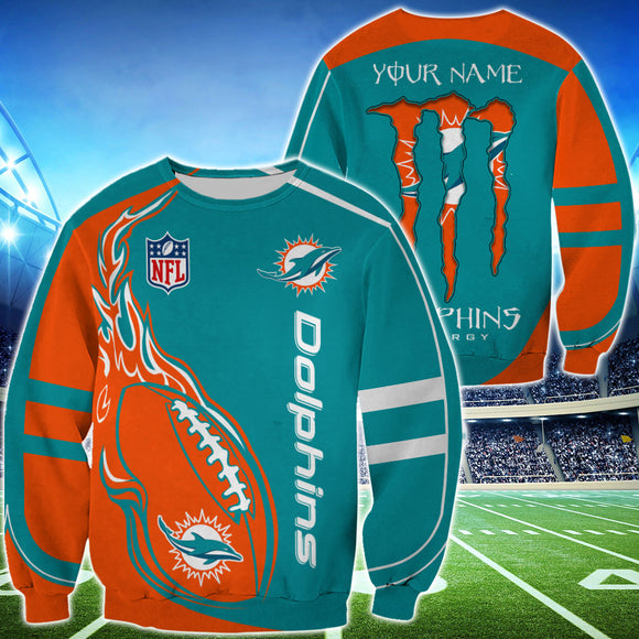 20% OFF Monster Energy Miami Dolphins Sweatshirt Custom Name