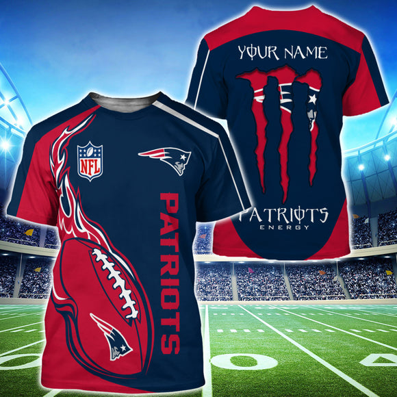 15% OFF Monster Energy New England Patriots T shirt Custom Name For Men