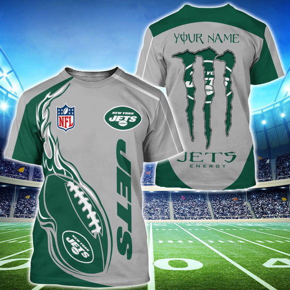 15% OFF Monster Energy New York Jets T shirt Custom Name For Men