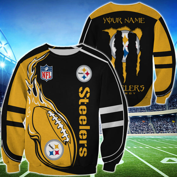 20% OFF Monster Energy Pittsburgh Steelers Sweatshirt Custom Name