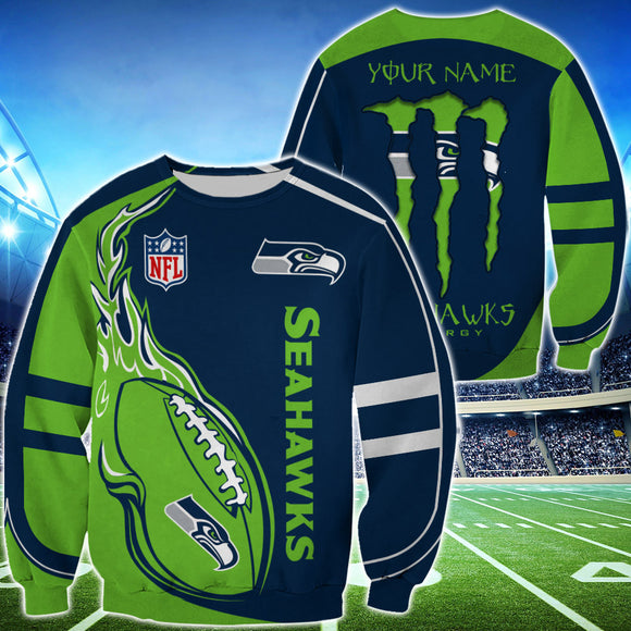 20% OFF Monster Energy Seattle Seahawks Sweatshirt Custom Name