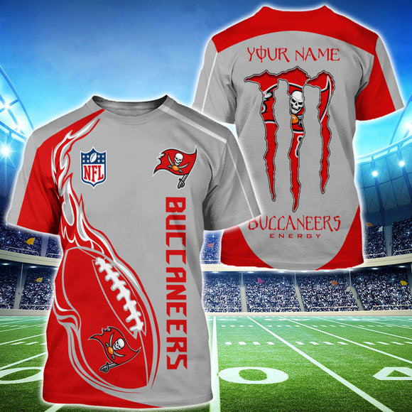 15% OFF Monster Energy Tampa Bay Buccaneers T shirt Custom Name For Men