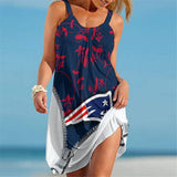 15% SALE OFF New England Patriots Sleeveless Floral Dress For Summer