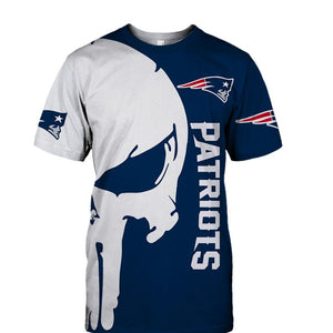 15% OFF Men's New England Patriots T Shirt Punisher Skull