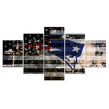 30 % OFF New England Patriots Wall Art American Flag Canvas Print