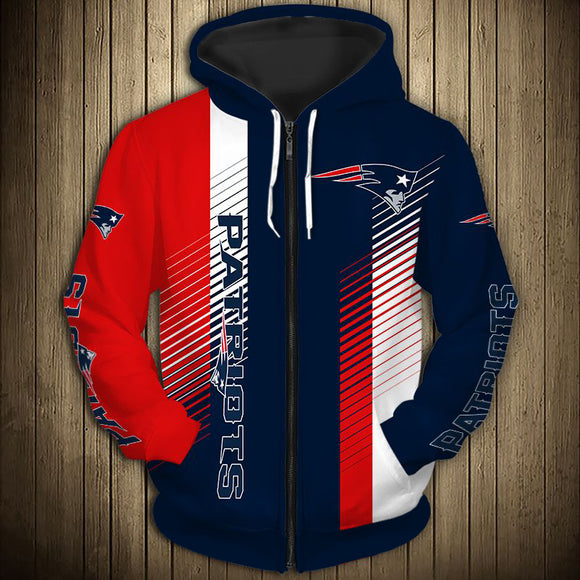 11% OFF New England Patriots Zipper Hoodie Stripe - Limited Time Offer