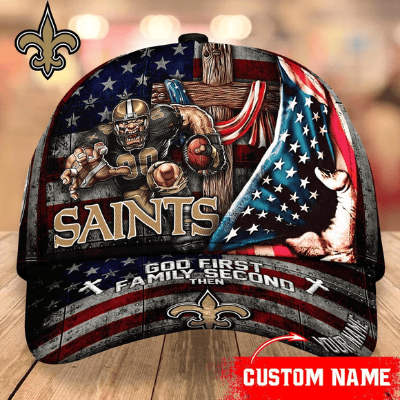 Lowest Price New Orleans Saints Baseball Caps Mascot Flag Custom Name