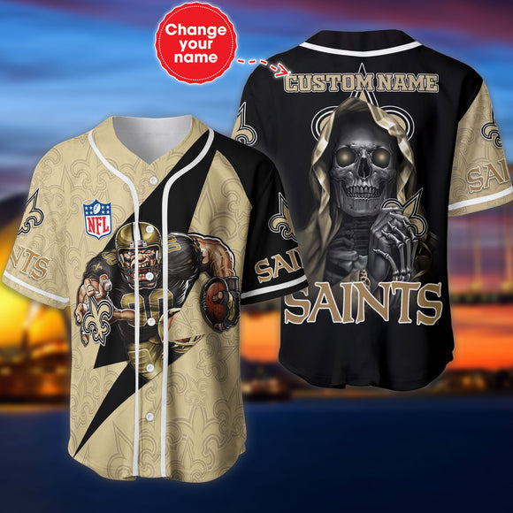 20% OFF Best New Orleans Saints Baseball Jersey Skull Custom Name