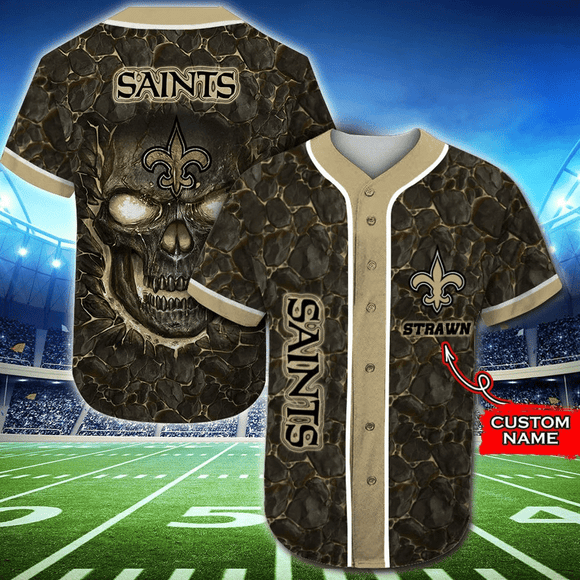 20% OFF New Orleans Saints Baseball Jersey Skull Rock Custom Name