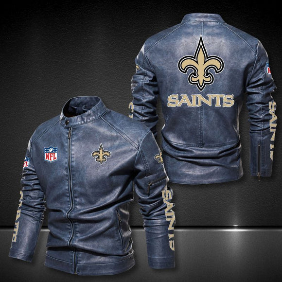 30% OFF New Orleans Saints Faux Leather Varsity Jacket - Hurry! Offer ends soon