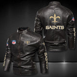 30% OFF New Orleans Saints Faux Leather Varsity Jacket - Hurry! Offer ends soon