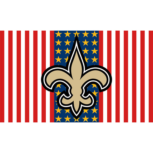 25% OFF New Orleans Saints Flag 3x5 With Star and Stripes White & Red
