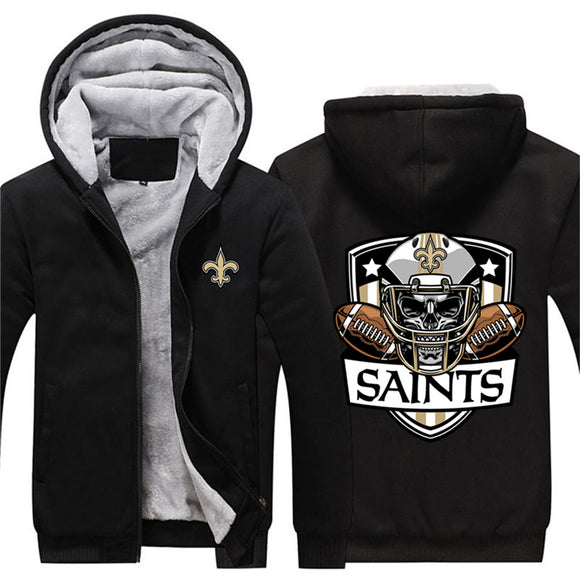 17% OFF Vintage New Orleans Saints Fleece Jacket Skull For Sale