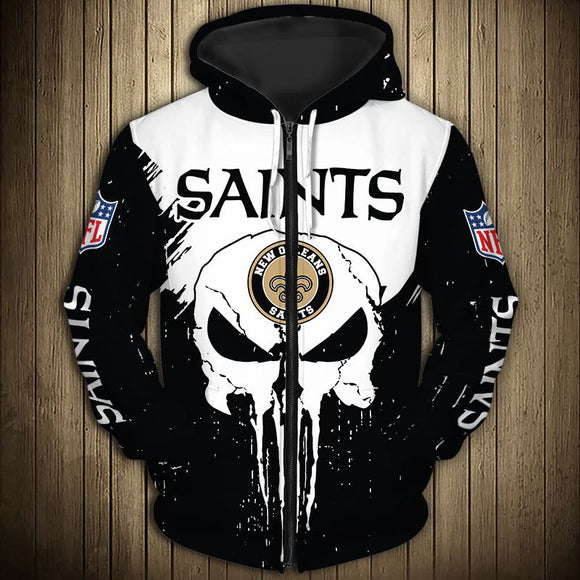 20% OFF Men’s Black New Orleans Saints Hoodies Punisher Skull On Sale
