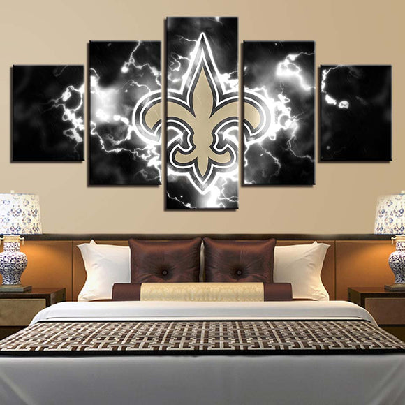 Up To 30% OFF New Orleans Saints Wall Art Lightning Canvas Print