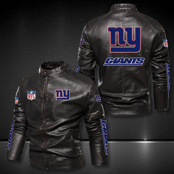 30% OFF New York Giants Faux Leather Varsity Jacket - Hurry! Offer ends soon