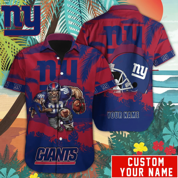 14% OFF Mascot New York Giants Hawaiian Shirt Custom Name For Men