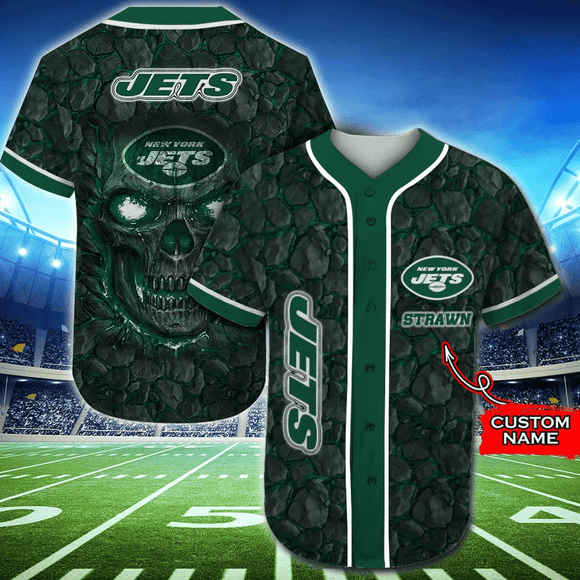 20% OFF New York Jets Baseball Jersey Skull Rock Custom Name