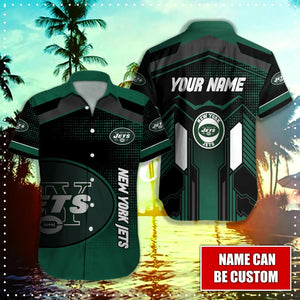 15% OFF New York Jets Button Up Shirt Big Logo Custom Name