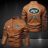 30% OFF New York Jets Faux Leather Varsity Jacket - Hurry! Offer ends soon