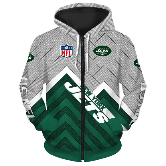 20% SALE OFF New York Jets Full Zip Hoodie No 04