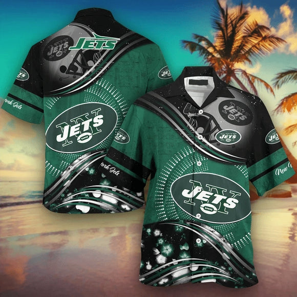 15% OFF New York Jets Hawaiian Shirt Short Sleeve For Men
