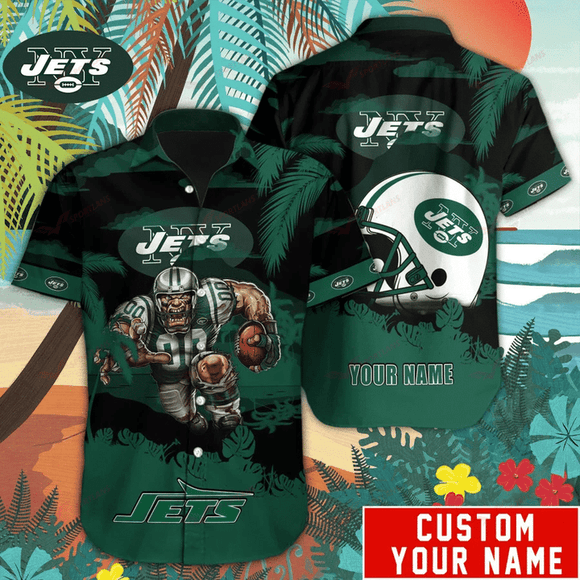 14% OFF Mascot New York Jets Hawaiian Shirt Custom Name For Men