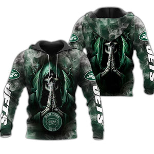 Up To 20% OFF Best New York Jets Skull Hoodies For Men Women